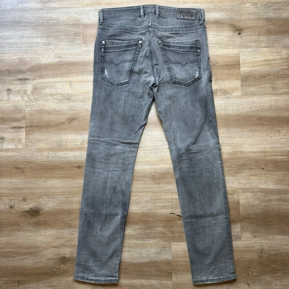Diesel Krayver‎ Jeans Men 31x32 Gray Slim Carrot Stretch Charcoal Faded 0666Q